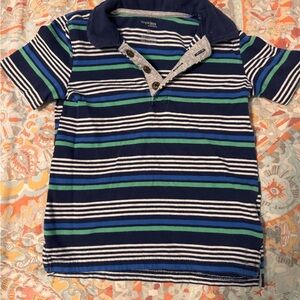 Blue Striped Kids Polo Shirt